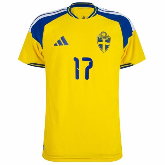 Herren Schweden 2026 Heim Authentic World Cup Trikot GYÖKERES #17