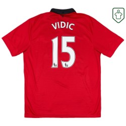 Herren Manchester United 2013/14 Heim Retro Shirt Vidic #15