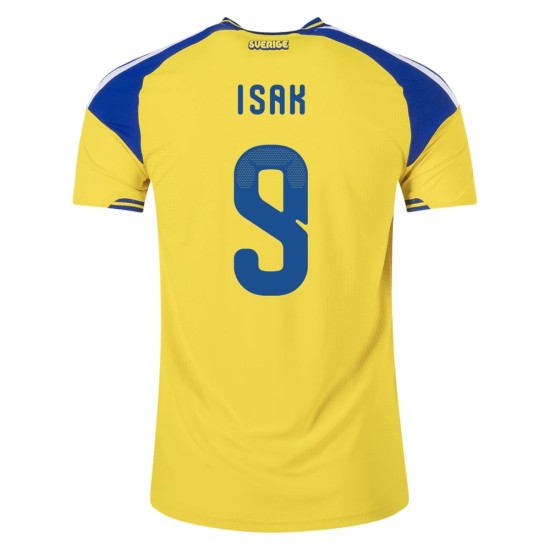 Kinder Schweden 2026 Heim Authentic Weltmeisterschaft Trikot ISAK #9